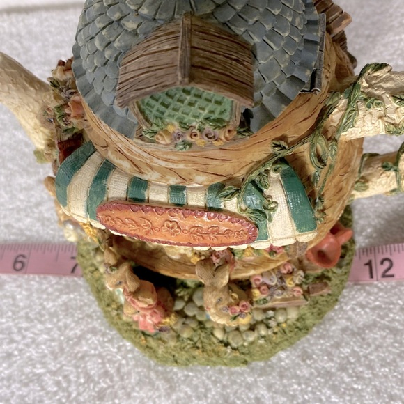 Vintage Rabbit Garden Store Teapot Coin Bank Piggy Bank Figurine - Picture 11 of 11